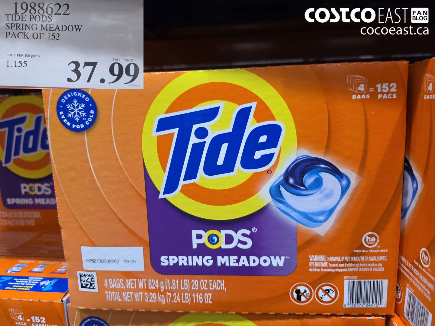 1988622 TIDE PODS SPRING MEADOW PACK OF 152 $37.99