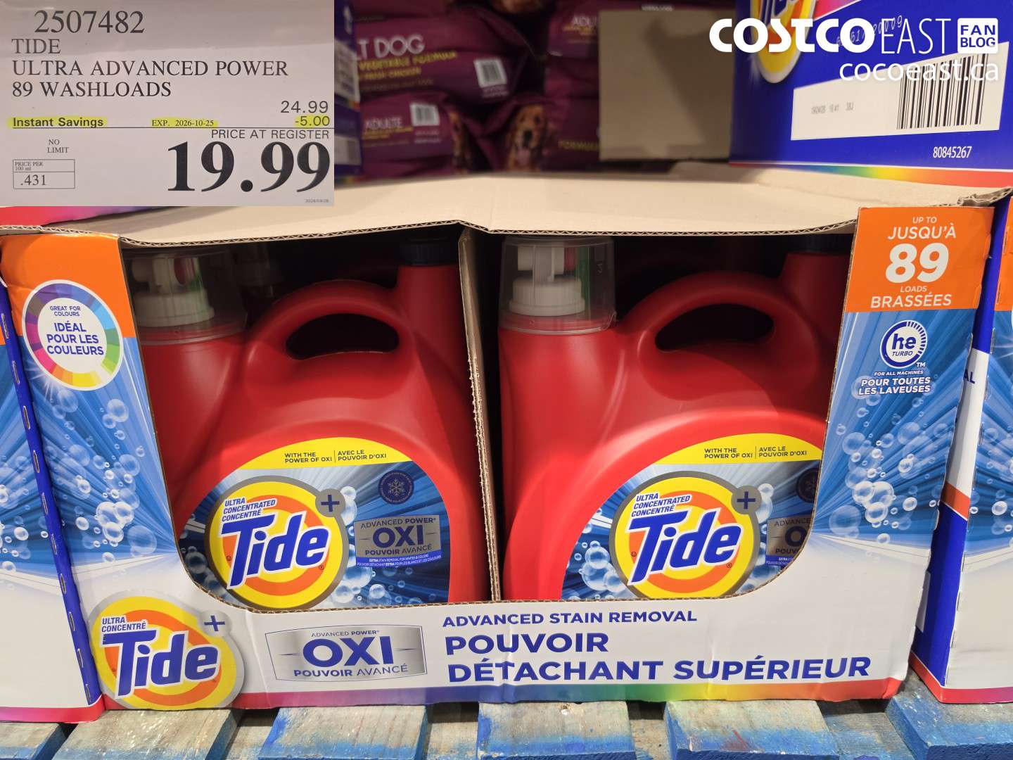 2507482 TIDE ULTRA ADVANCED POWER 89 WASHLOADS ($5.00 INSTANT SAVINGS EXPIRES ON 2026-10-25) $19.99
