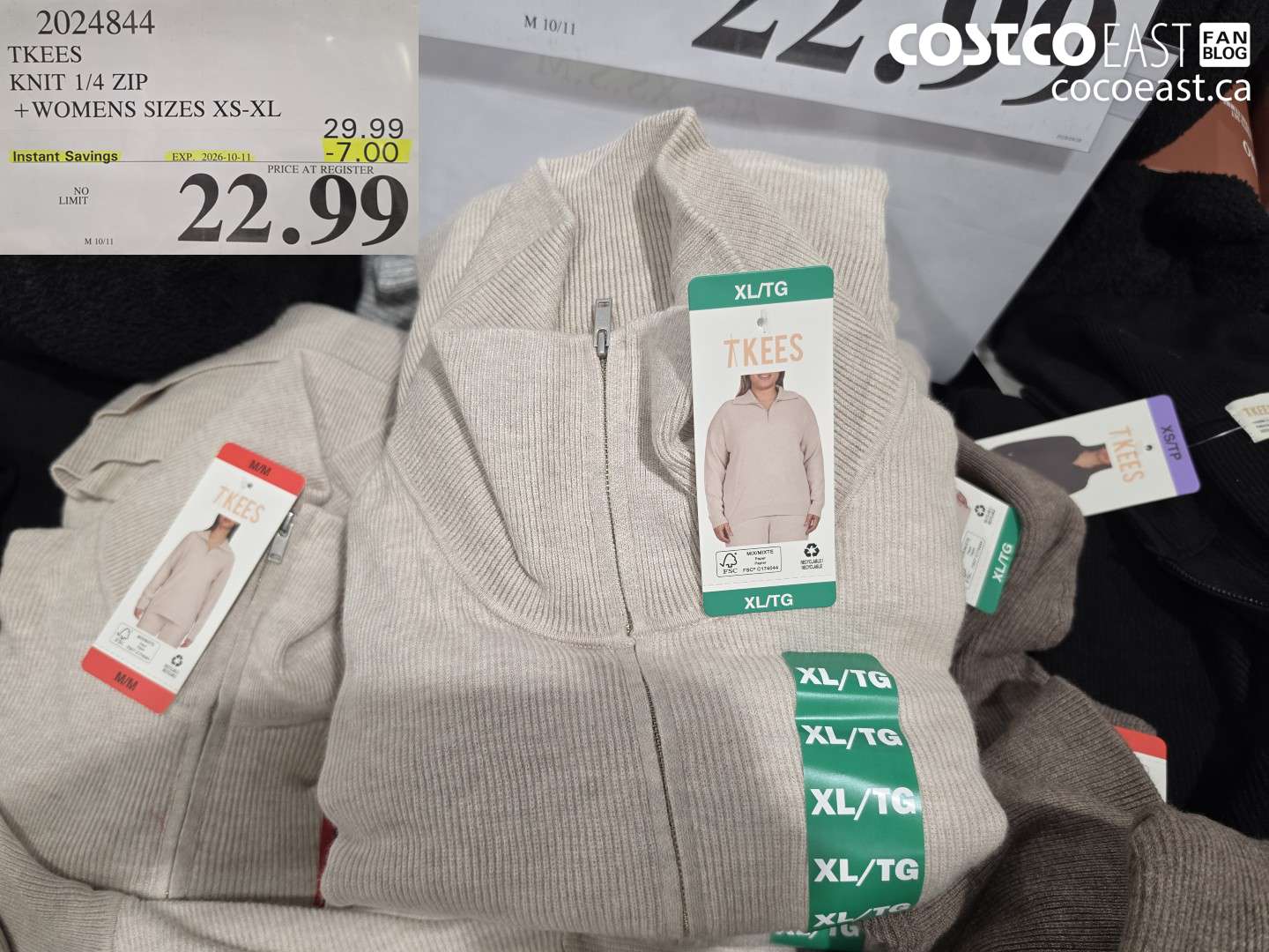 2024844 TKEES KNIT 1/4 ZIP WOMENS SIZES XS-XL ($7.00 INSTANT SAVINGS EXPIRES ON 2026-10-11) $22.99