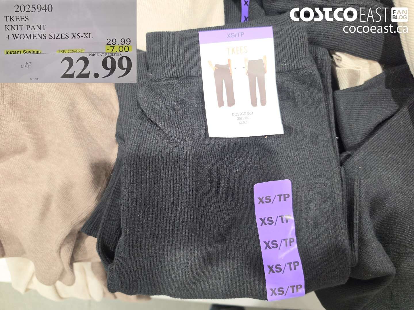 2025940 TKEES KNIT PANT WOMENS SIZES XS-XL ($7.00 INSTANT SAVINGS EXPIRES ON 2026-10-11) $22.99