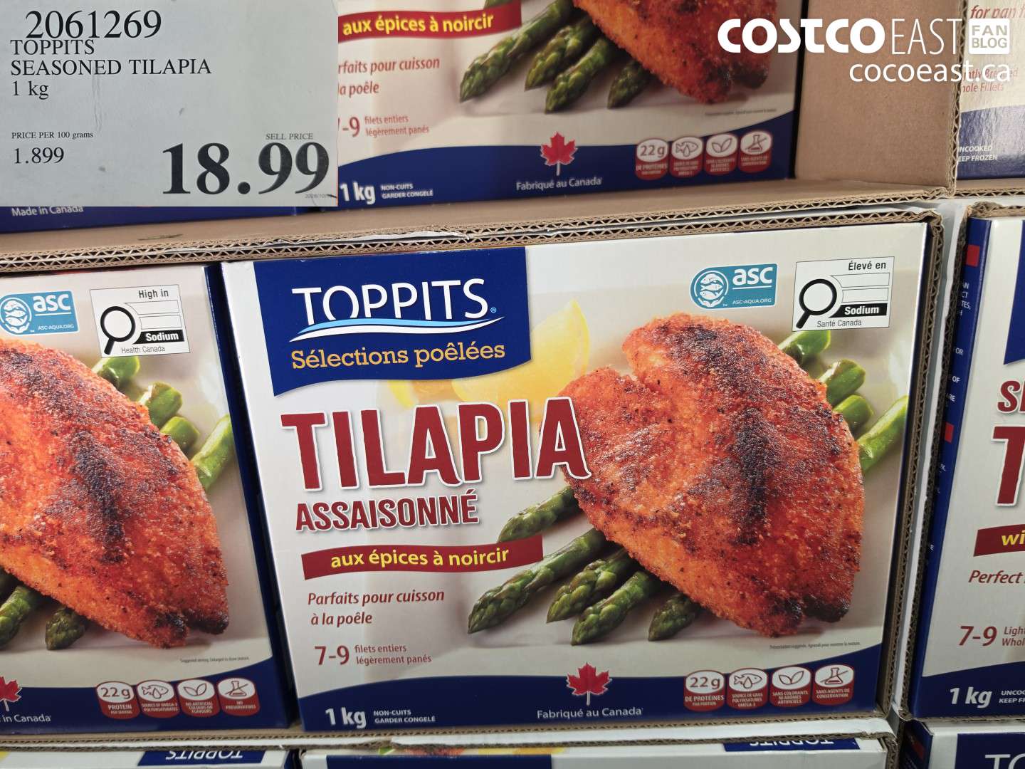 2061269 TOPPITS SEASONED TILAPIA 1 KG $18.99