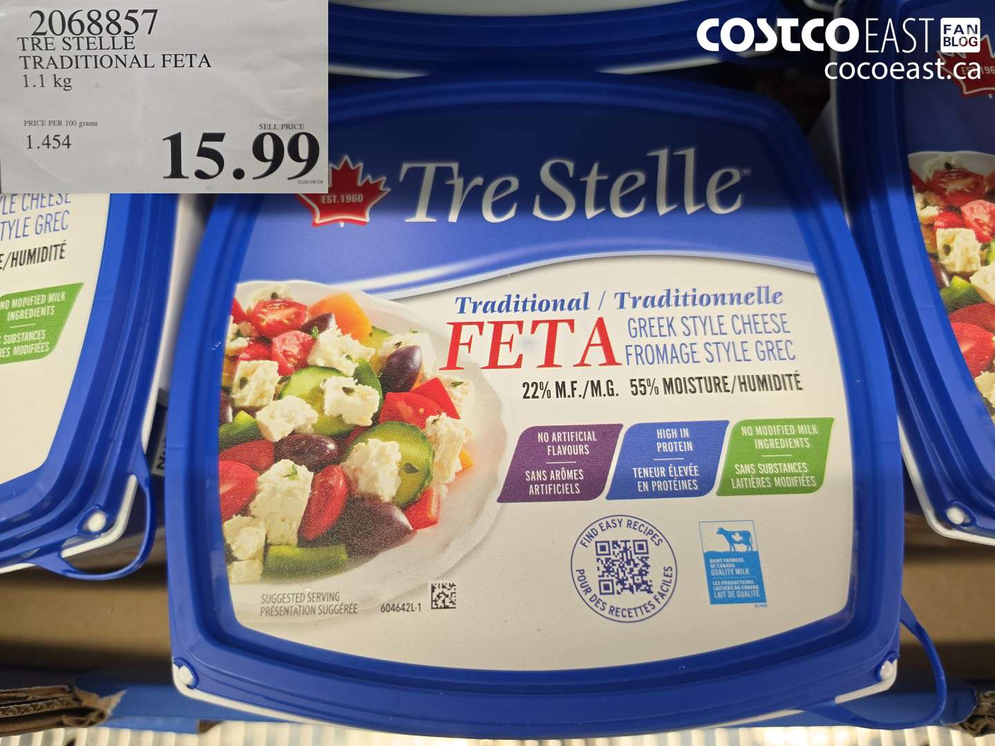 2068857 TRE STELLE TRADITIONAL FETA 1.1 KG $15.99