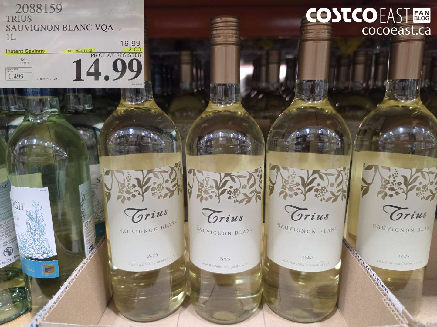 2088159 TRIUS SAUVIGNON BLANC VQA 1L ($2.00 INSTANT SAVINGS EXPIRES ON 2026-11-08) $14.99
