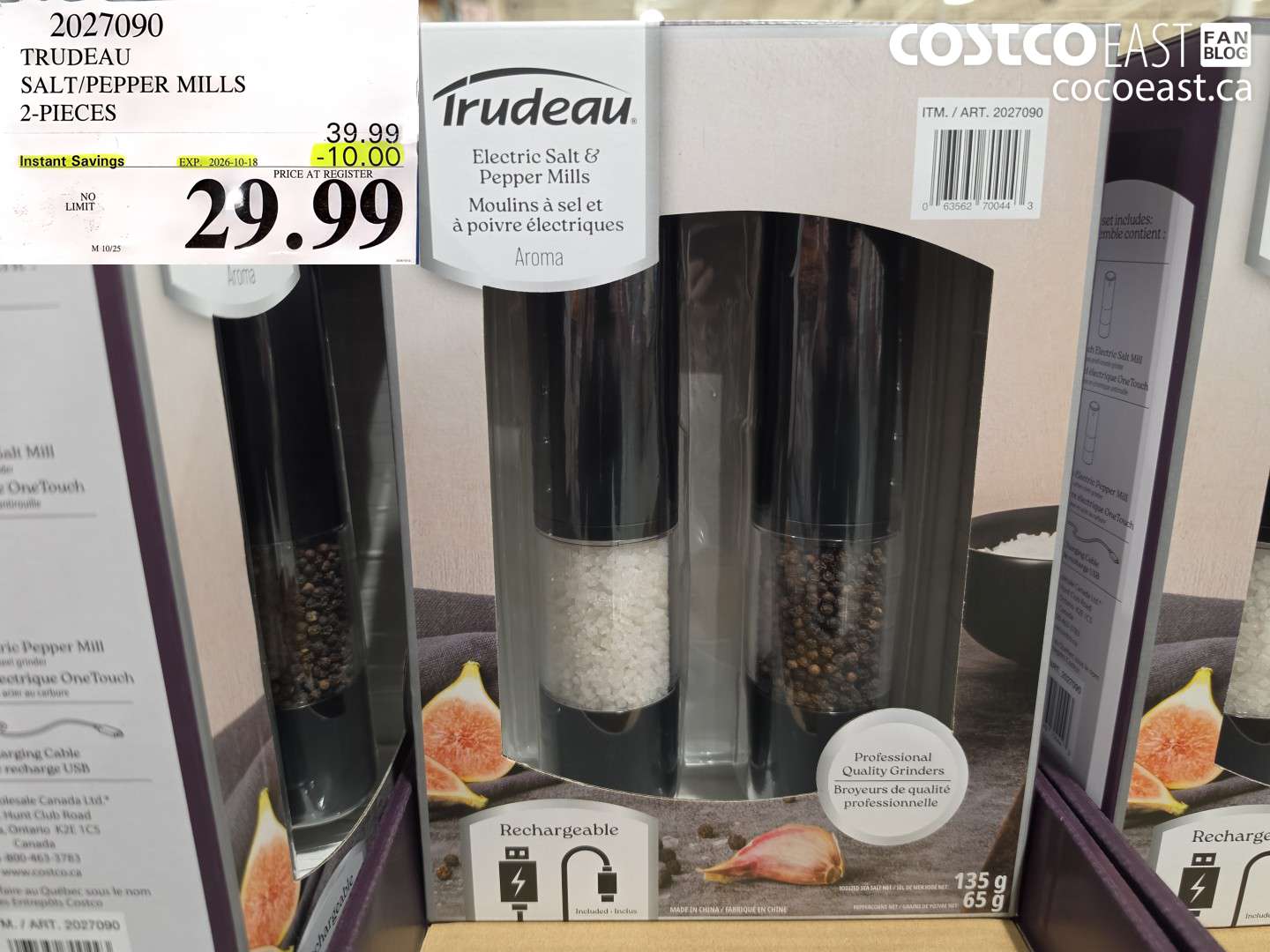 2027090 TRUDEAU SALT/PEPPER MILLS 2-PIECES ($10.00 INSTANT SAVINGS EXPIRES ON 2026-10-18) $29.99