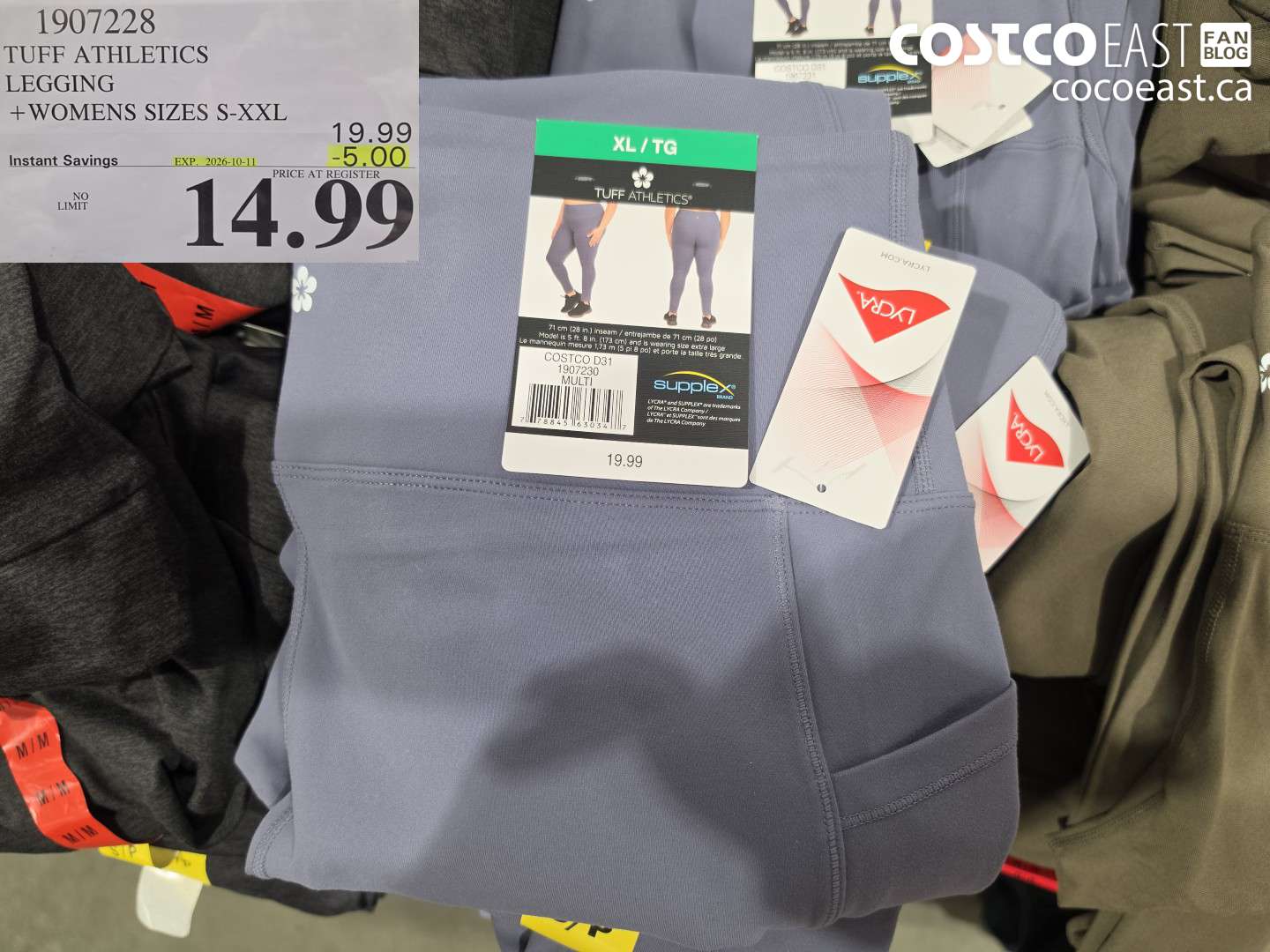 1907228 TUFF ATHLETICS LEGGING + WOMENS SIZES S-XXL ($5.00 INSTANT SAVINGS EXPIRES ON 2026-10-11) $14.99