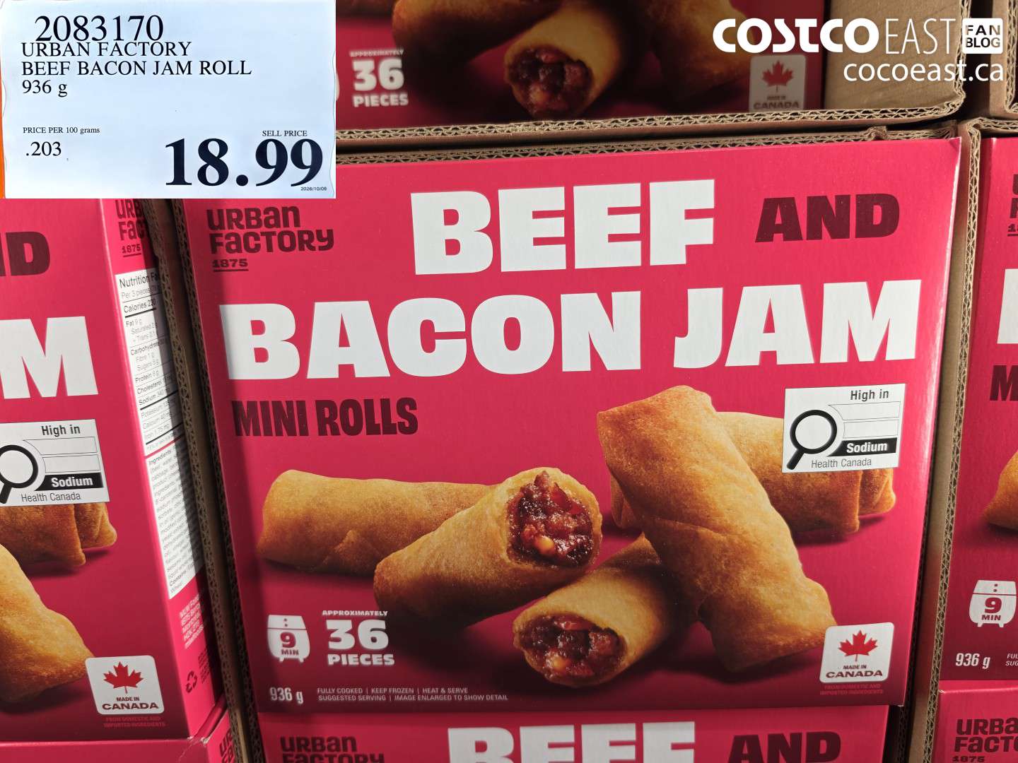 2083170 URBAN FACTORY BEEF BACON JAM ROLL 936 G $18.99