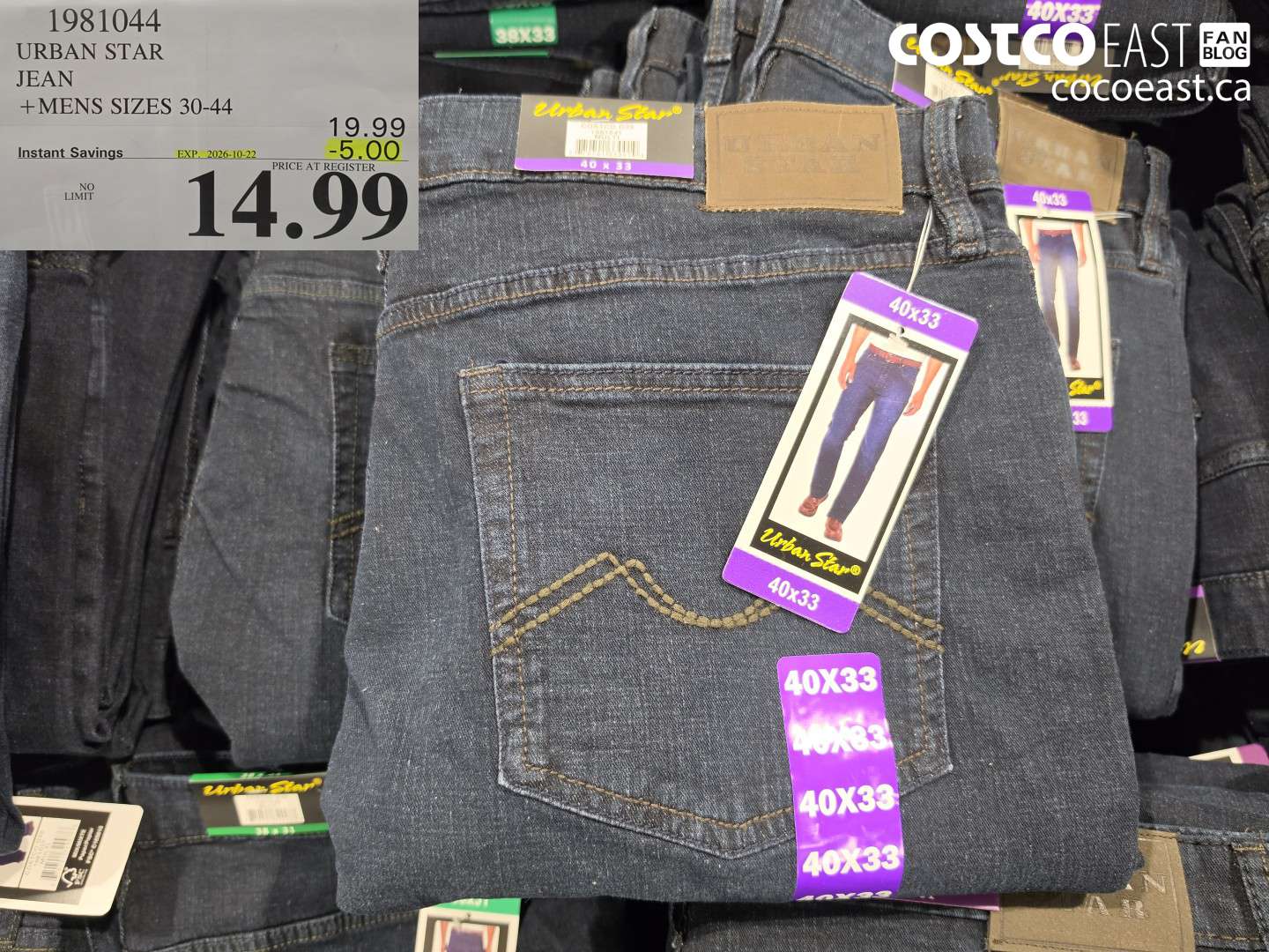 1981044 URBAN STAR JEAN MENS SIZES 30-44 ($5.00 INSTANT SAVINGS EXPIRES ON 2026-10-22) $14.99