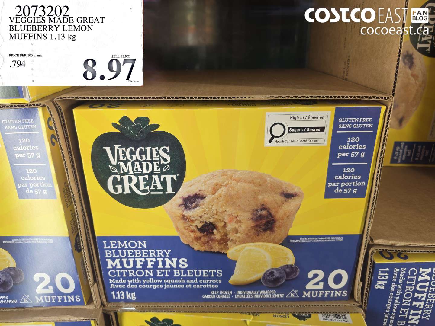 2073202 VEGGIES MADE GREAT BLUEBERRY LEMON MUFFINS 1.13 KG $8.97