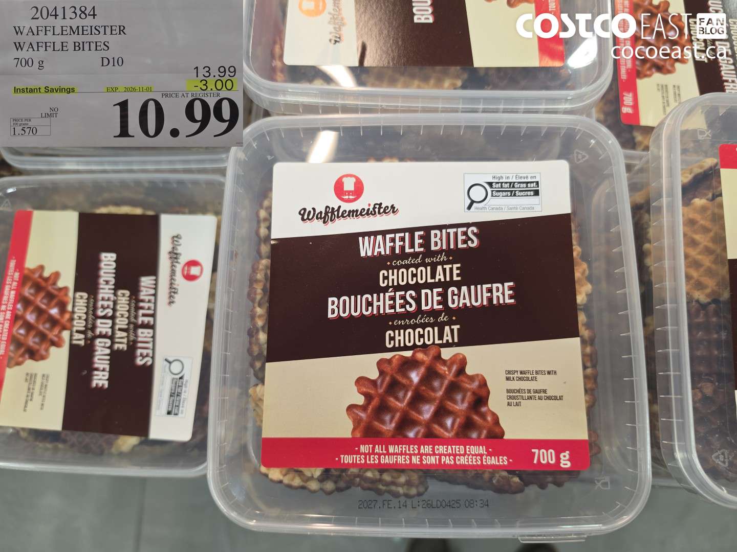 2041384 WAFFLEMEISTER WAFFLE BITES 700 G ($3.00 INSTANT SAVINGS EXPIRES ON 2026-11-01) $10.99