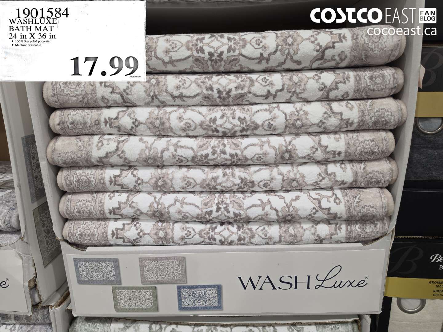 1901584 WASHLUXE BATH MAT 24 IN X 36 IN $17.99