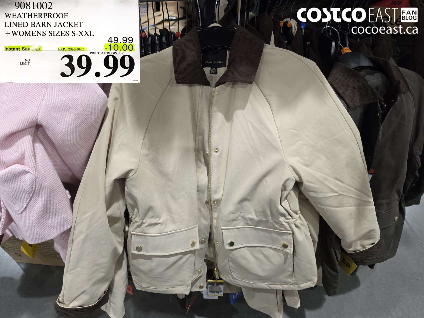 9081002 WEATHERPROOF LINED BARN JACKET + WOMENS SIZES S-XXL ($10.00 INSTANT SAVINGS EXPIRES ON 2026-10-11) $39.99