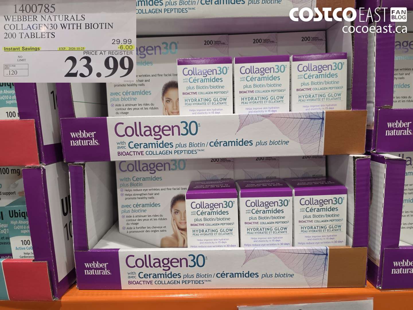 1400785 WEBBER NATURALS COLLAGEN30 WITH BIOTIN 200 TABLETS ($6.00 INSTANT SAVINGS EXPIRES ON 2026-10-25) $23.99