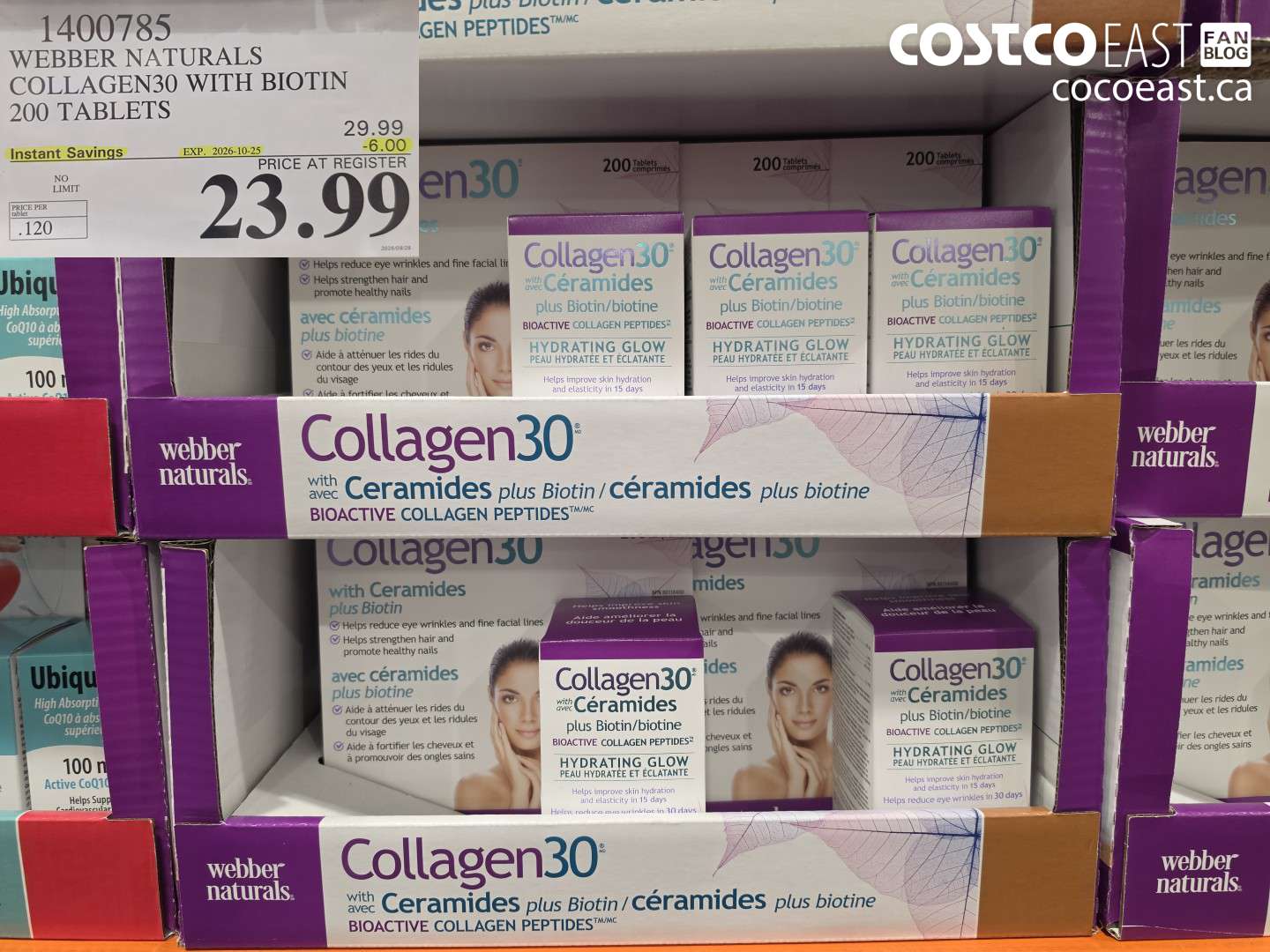 1400785 WEBBER NATURALS COLLAGEN30 WITH BIOTIN 200 TABLETS ($6.00 INSTANT SAVINGS EXPIRES ON 2026-10-25) $23.99