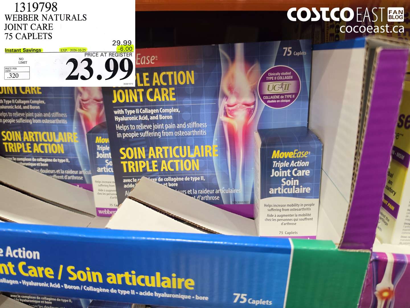 1319798 WEBBER NATURALS JOINT CARE 75 CAPLETS ($6.00 INSTANT SAVINGS EXPIRES ON 2026-10-25) $23.99