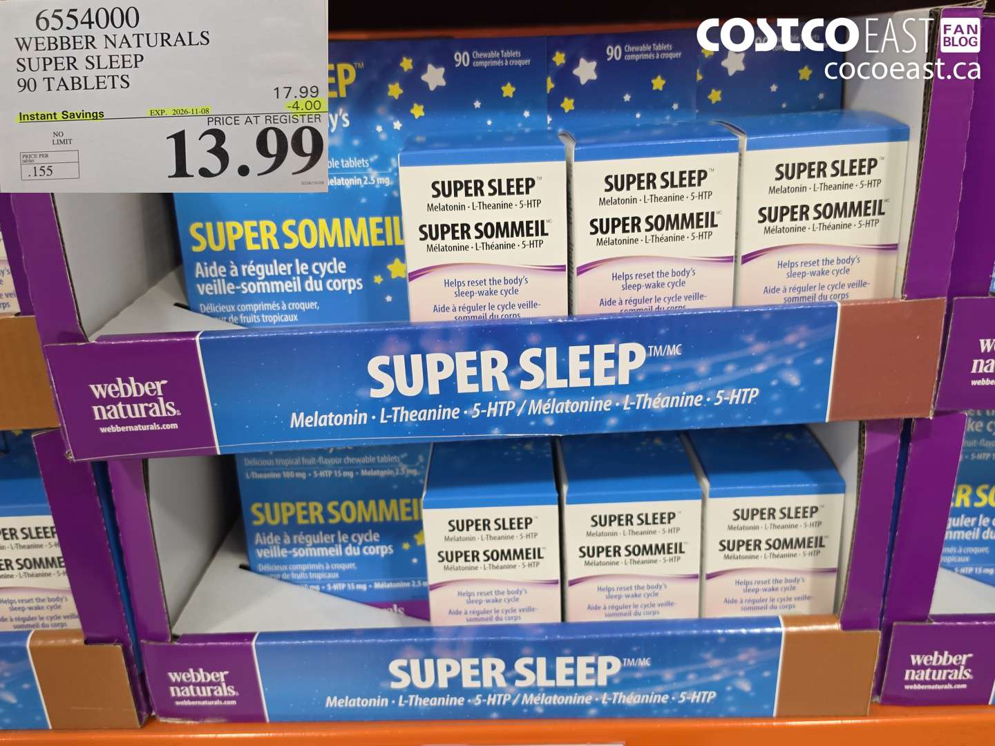 6554000 WEBBER NATURALS SUPER SLEEP 90 TABLETS ($4.00 INSTANT SAVINGS EXPIRES ON 2026-11-08) $13.99