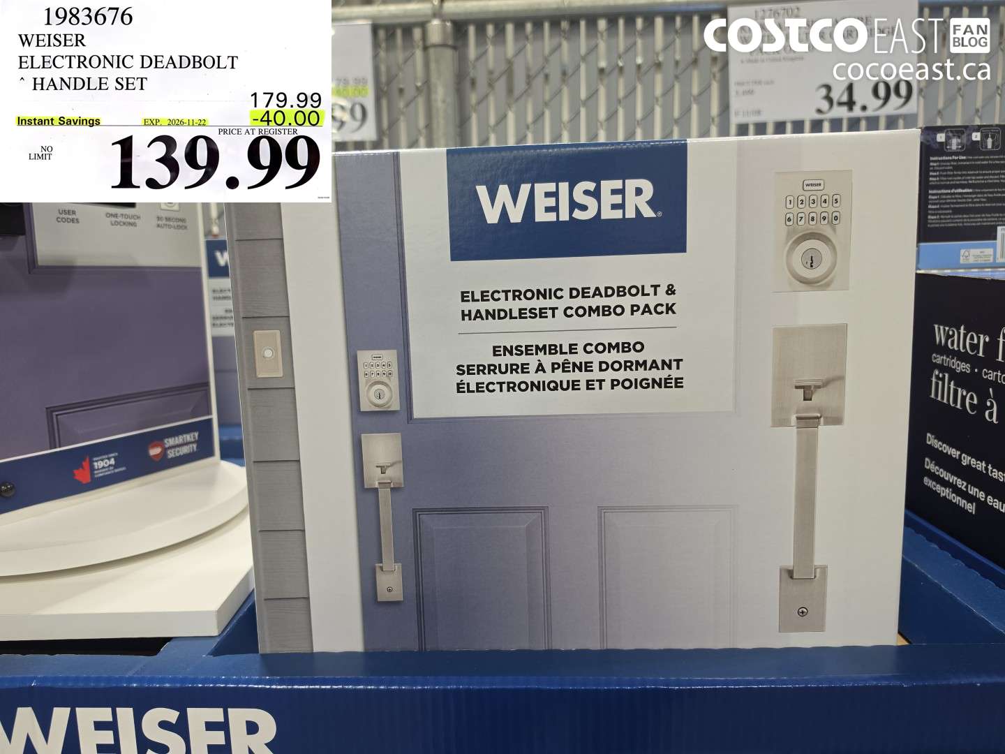 1983676 WEISER ELECTRONIC DEADBOLT HANDLE SET ($40.00 INSTANT SAVINGS EXPIRES ON 2026-11-22) $139.99