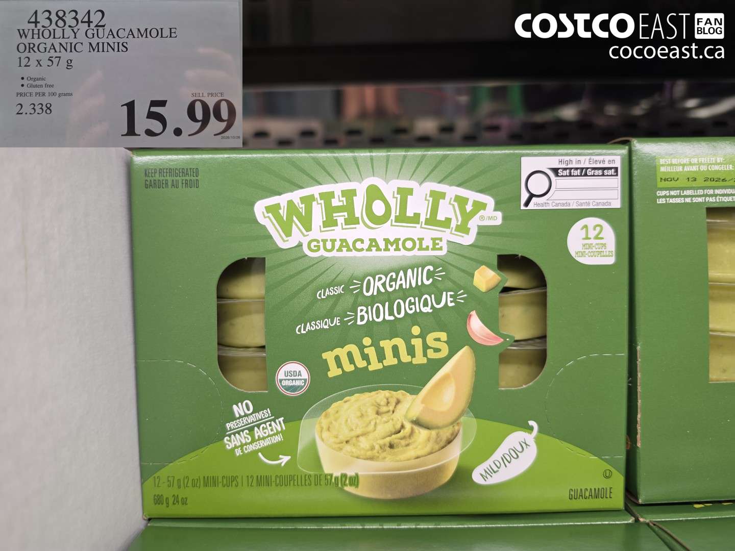 438342 WHOLLY GUACAMOLE ORGANIC MINIS 12 X 57 G $15.99