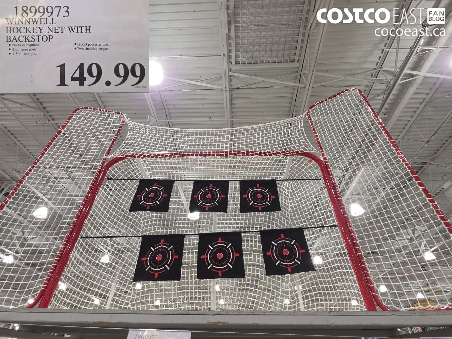 1899973 WINNWELL HOCKEY NET WITH BACKSTOP $149.99