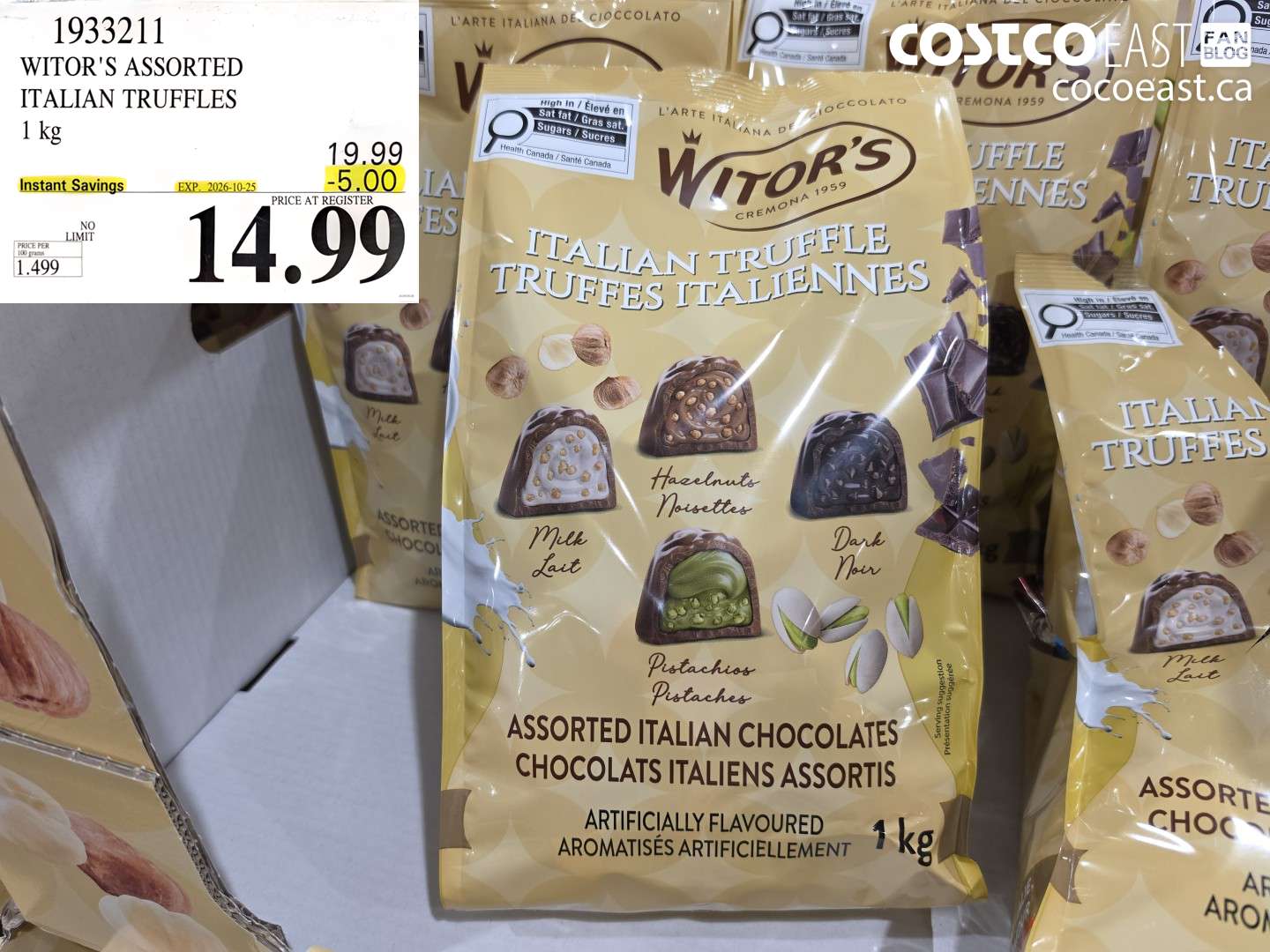 1933211 WITOR'S ASSORTED ITALIAN TRUFFLES 1 KG ($5.00 INSTANT SAVINGS EXPIRES ON 2026-10-25) $14.99