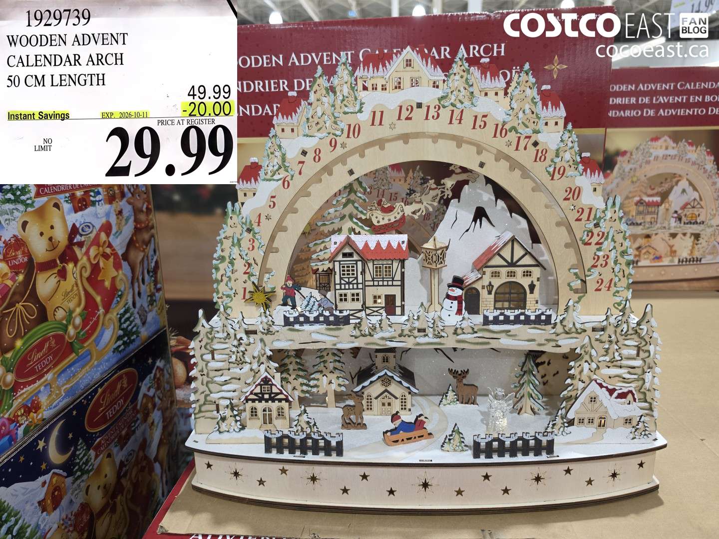 1929739 WOODEN ADVENT CALENDAR ARCH 50 CM LENGTH ($20.00 INSTANT SAVINGS EXPIRES ON 2026-10-11) $29.99