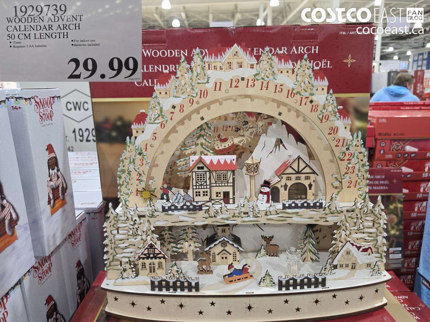 1929739 WOODEN ADVENT CALENDAR ARCH 50 CM LENGTH $29.99
