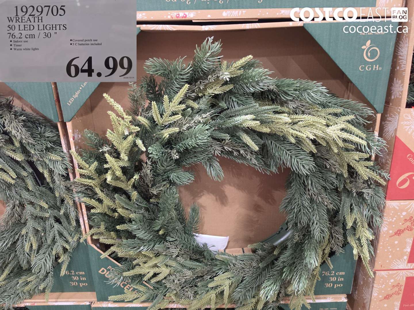 1929705 WREATH 50 LED LIGHTS 76.2 CM / 30 IN $64.99