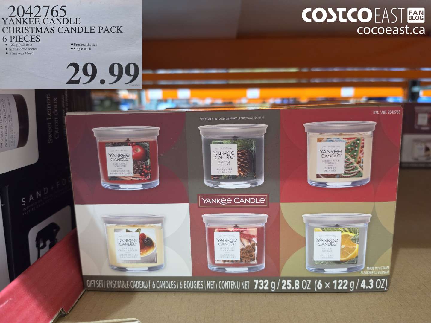 2042765 YANKEE CANDLE CHRISTMAS CANDLE PACK 6 PIECES $29.99