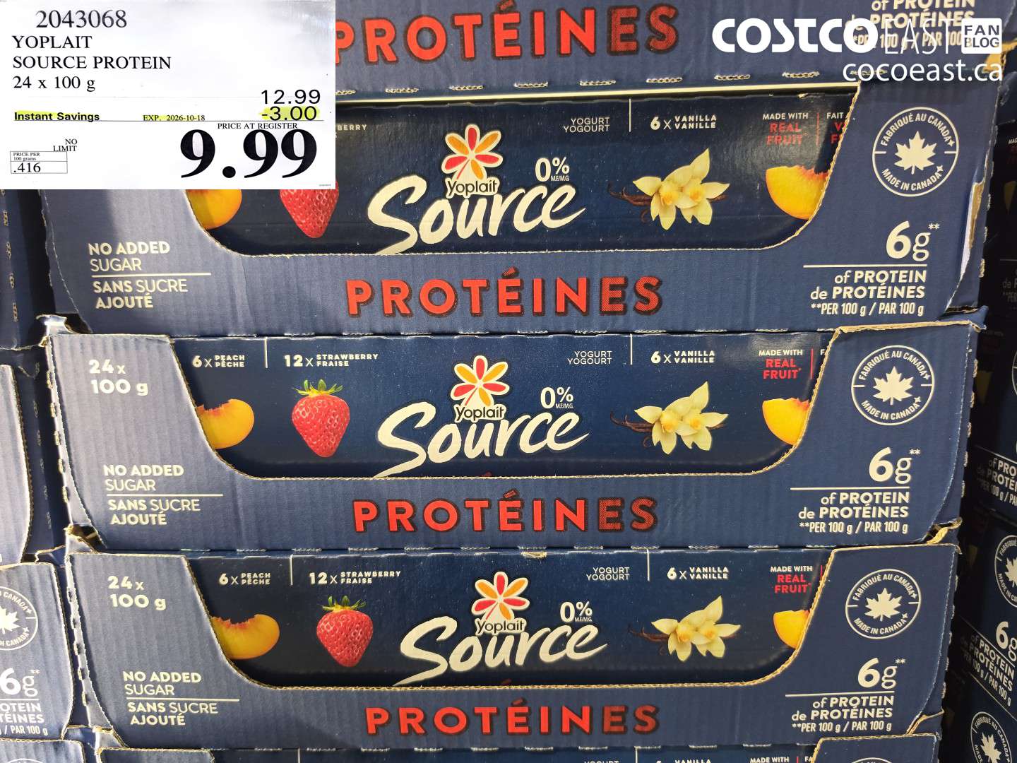 2043068 YOPLAIT SOURCE PROTEIN 24 X 100 G ($3.00 INSTANT SAVINGS EXPIRES ON 2026-10-18) $9.99