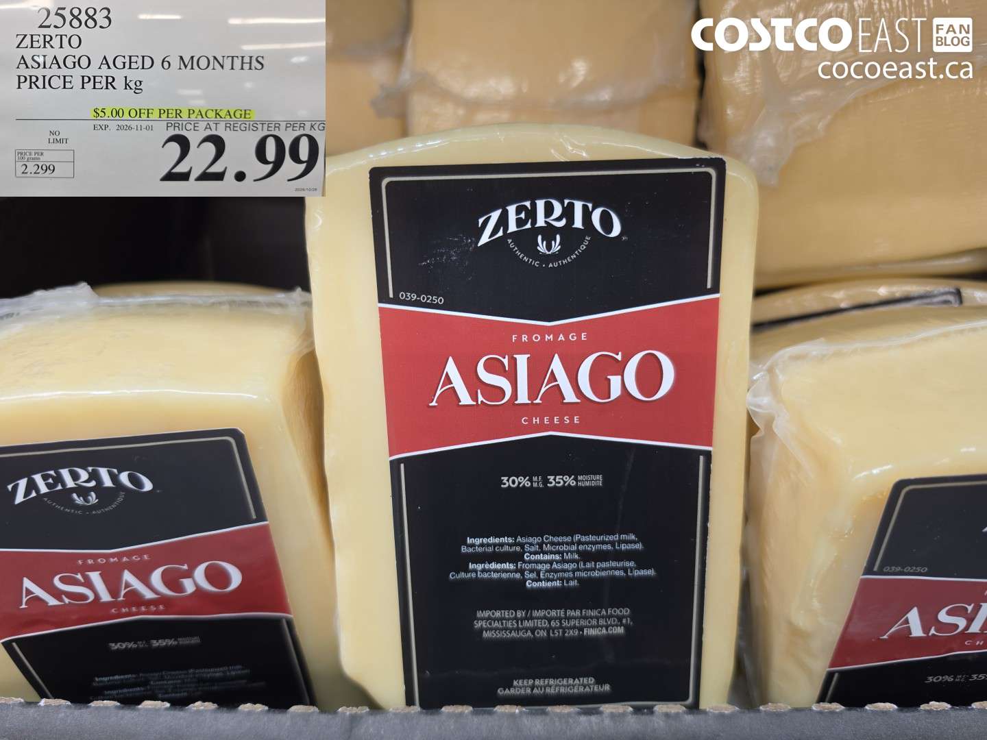 25883 ZERTO ASIAGO AGED 6 MONTHS ($5.00 INSTANT SAVINGS EXPIRES ON 2026-11-01) $22.99