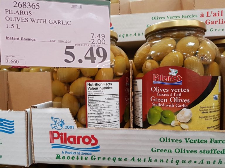 268365 PILAROS OLIVES WITH GARLIC 1 5 L 2 00 INSTANT SAVINGS EXPIRES ON