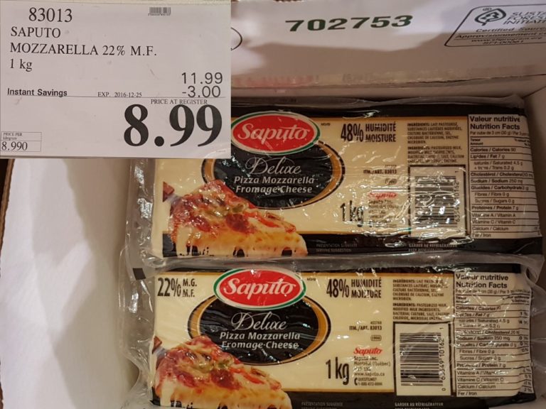 83013 SAPUTO MOZZARELLA 22 M F 1 KG 3 00 INSTANT SAVINGS EXPIRES ON