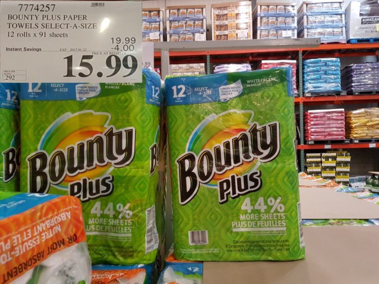 7774257 BOUNTY PLUS PAPER TOWELS SELECT A SIZE 12 ROLLS X 91 SHEETS 4