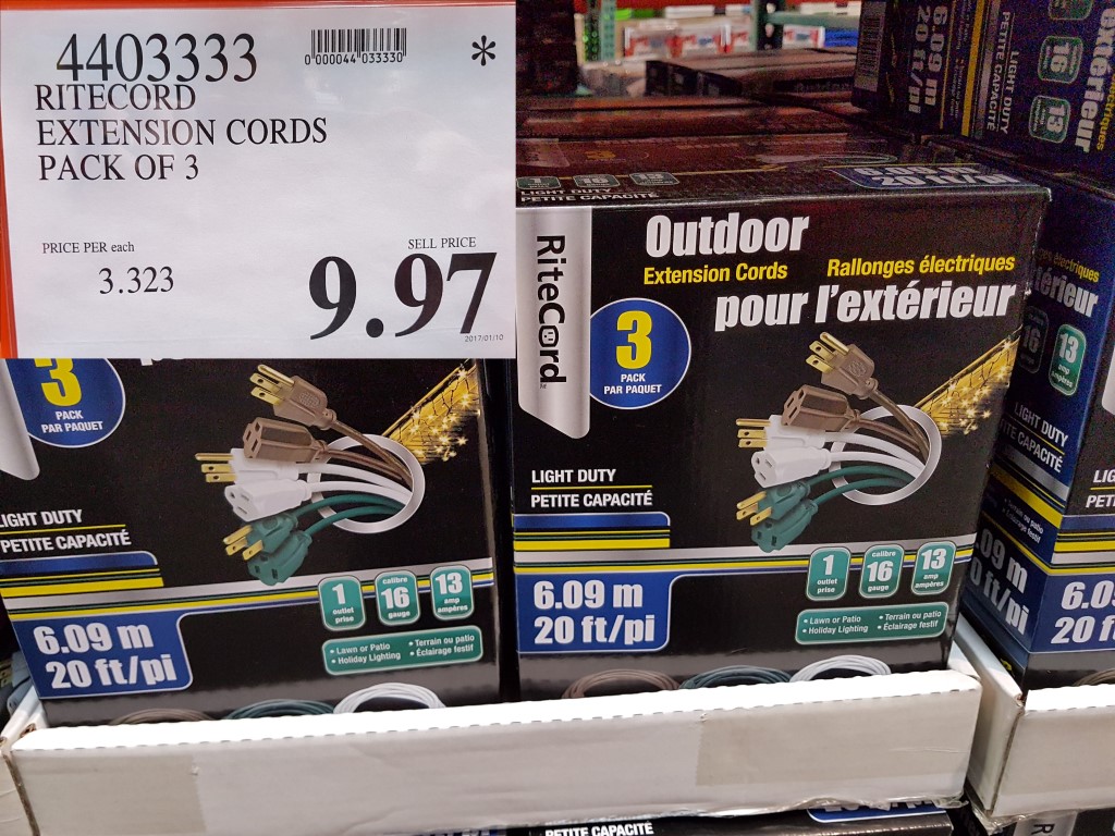 4403333 RITECORD EXTENSION CORDS PACK OF 3 9 97 Costco East Fan Blog