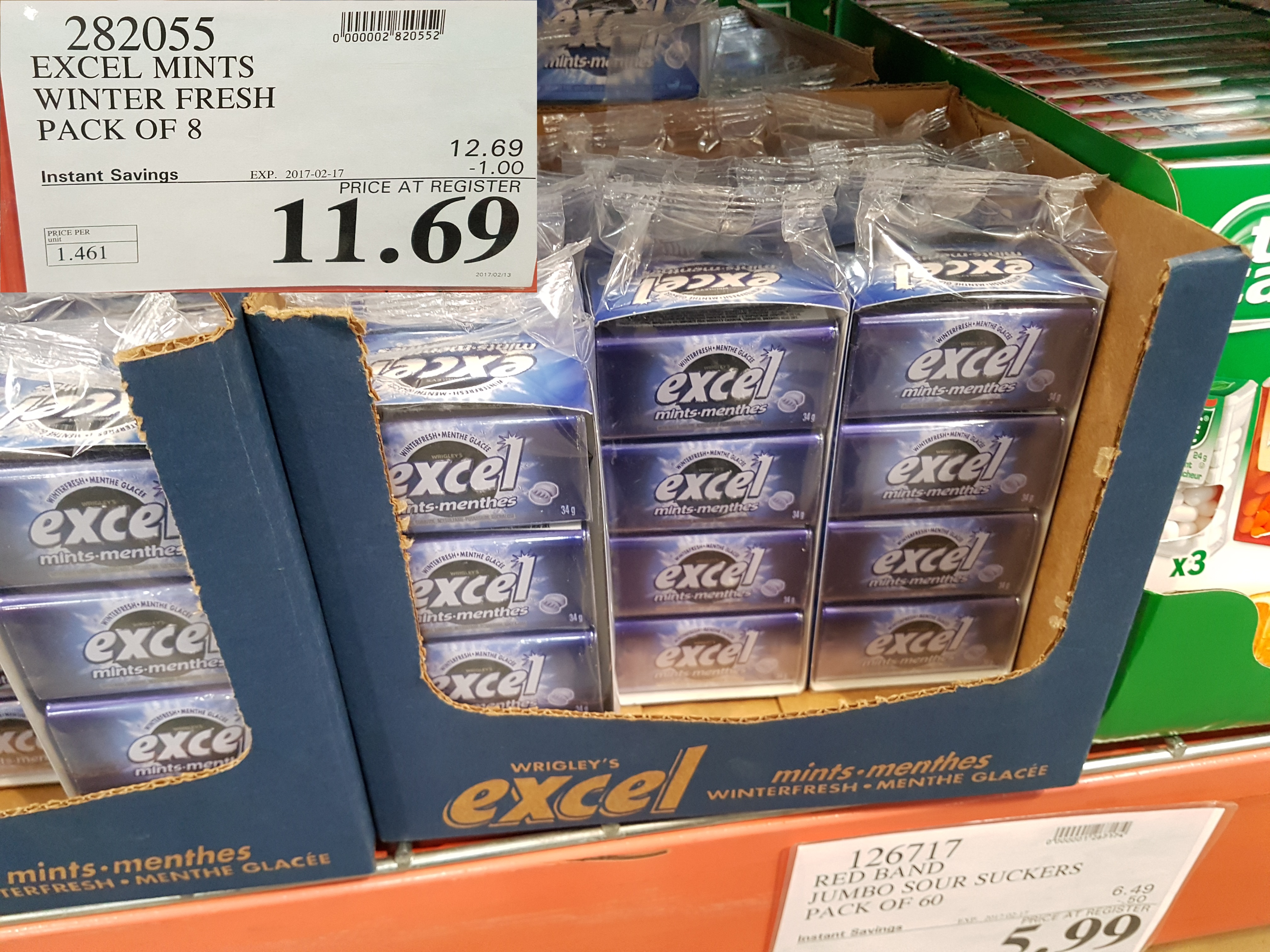 282055 EXCEL MINTS WINTER FRESH PACK OF 8 1 00 INSTANT SAVINGS EXPIRES ON  2017 02 17 11 69 - Costco East Fan Blog