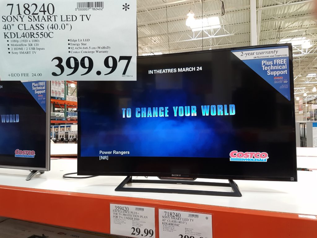718240 SONY SMART LED TV 40 CLASS 40 0 KDL40R550C 399 97 Costco East Fan Blog