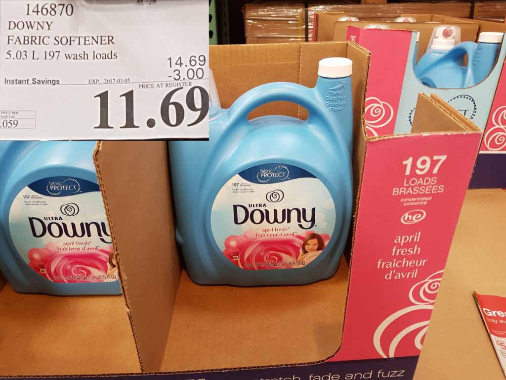 146870 DOWNY FABRIC SOFTENER 5 03 L 197 WASH LOADS 3 00 INSTANT SAVINGS