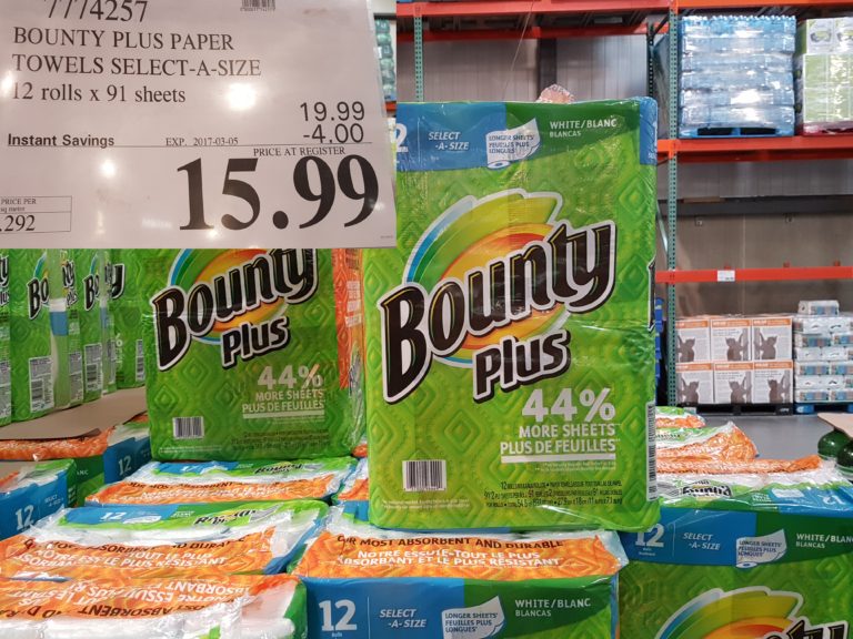 7774257 BOUNTY PLUS PAPER TOWELS SELECT A SIZE 12 ROLLS X 91 SHEETS 4