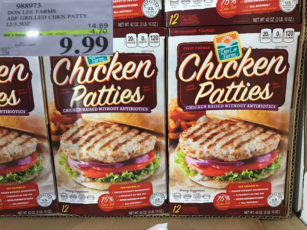 988973 DON LEE FARMS ABF GRILLED CHKN PATTY 12 3 5OZ 4 70 INSTANT SAVINGS  EXPIRES ON 2017 03 12 9 99 - Costco East Fan Blog