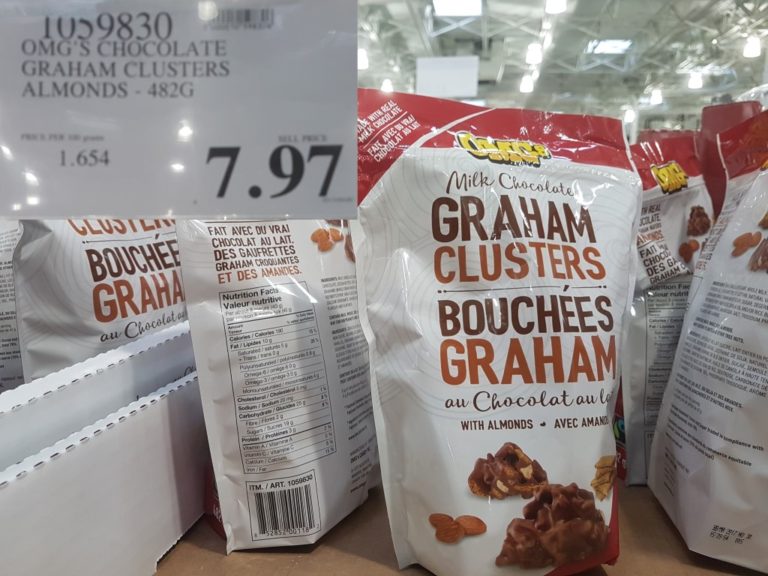 1059830 OMG S CHOCOLATE GRAHAM CLUSTERS ALMONDS 482G 7 97 Costco East