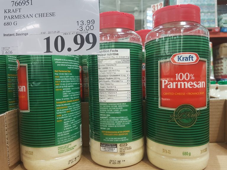 766951 KRAFT PARMESAN CHEESE 680 G 3 00 INSTANT SAVINGS EXPIRES ON 2017 05 28 10 99 Costco