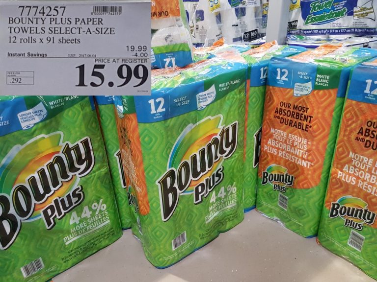 7774257 BOUNTY PLUS PAPER TOWELS SELECT A SIZE 12 ROLLS X 91 SHEETS 4 00 INSTANT SAVINGS EXPIRES