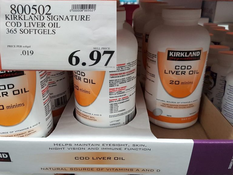 800502 KIRKLAND SIGNATURE COD LIVER OIL 365 SOFTGELS 6 97 Costco East