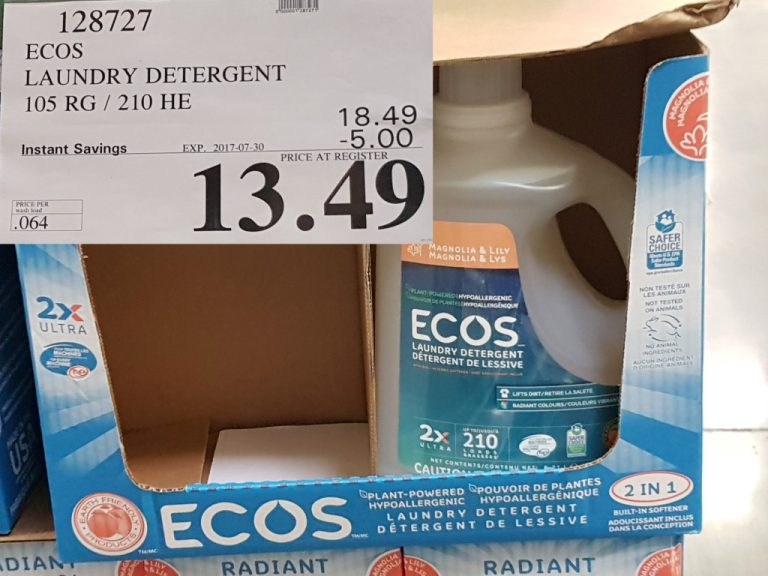 128727 ECOS LAUNDRY DETERGENT 105 RG 210 HE 5 00 INSTANT SAVINGS EXPIRES ON 2017 07 30 13 49