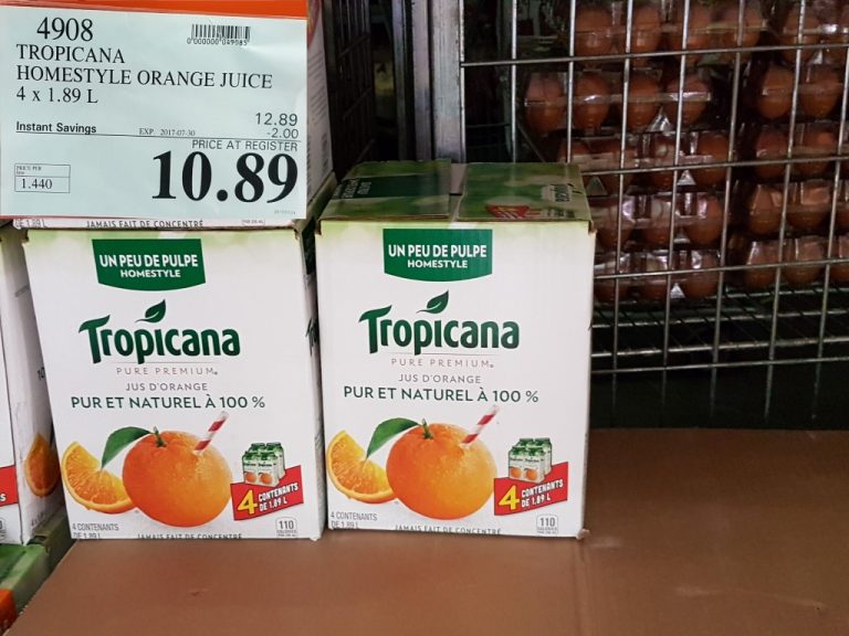 4908 TROPICANA HOMESTYLE ORANGE JUICE 4 X 1 89 L 2 00 INSTANT SAVINGS