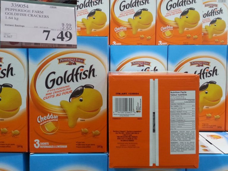 339054 PEPPERIDGE FARM GOLDFISH CRACKERS 1 64 KG 2 50 INSTANT SAVINGS EXPIRES ON 2017 08 20 7 49