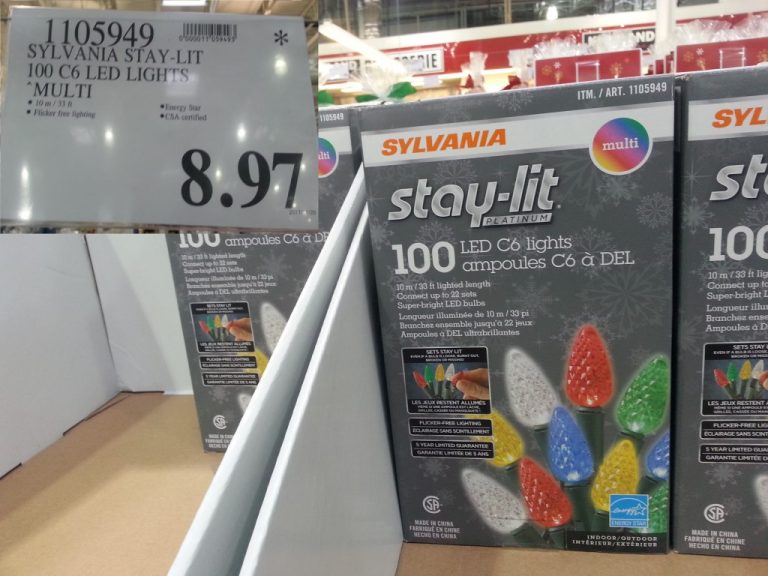 1105949 SYLVANIA STAY LIT 100 C6 LED LIGHTS MULTI 8 97 Costco East