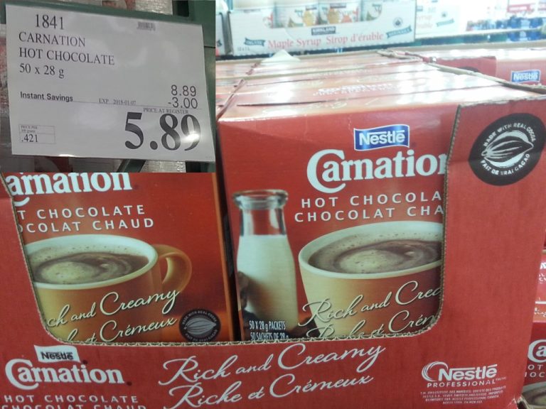 1841 CARNATION HOT CHOCOLATE 50 X 28 G 3 00 INSTANT SAVINGS EXPIRES ON
