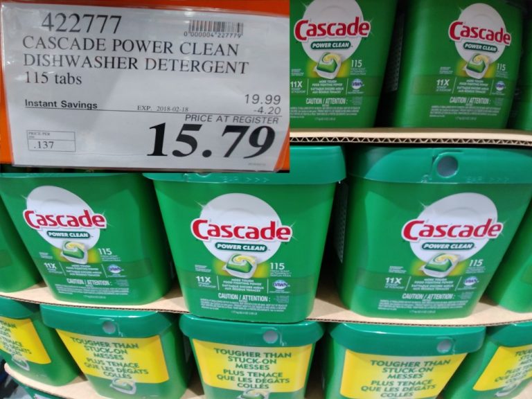 422777 CASCADE POWER CLEAN DISHWASHER DETERGENT 115 TABS 4 20 INSTANT
