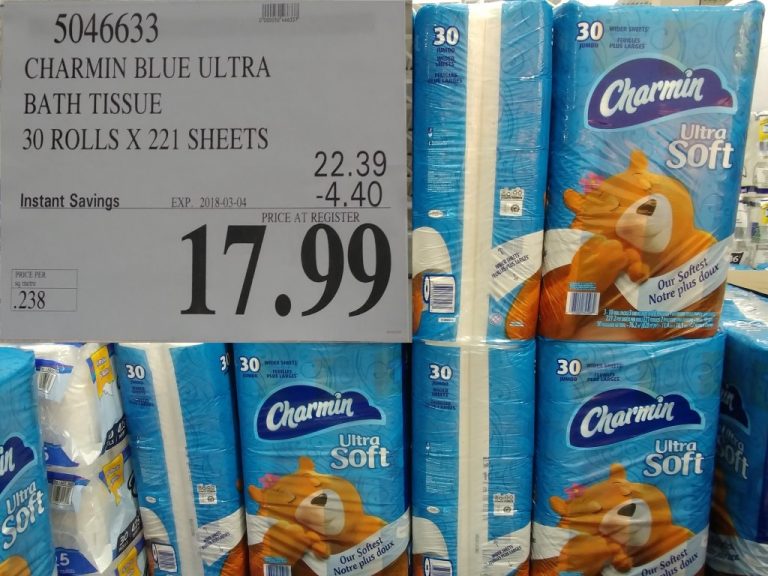 5046633 CHARMIN BLUE ULTRA BATH TISSUE 30 ROLLS X 221 SHEETS 4 40