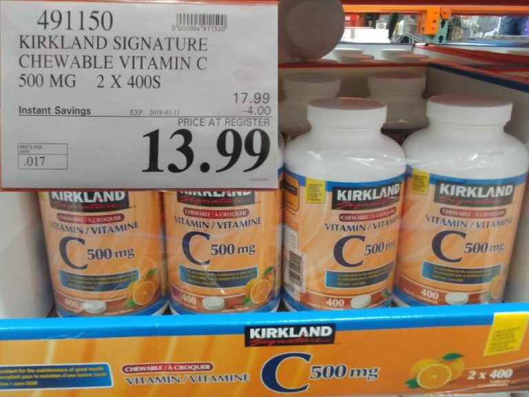 491150 KIRKLAND SIGNATURE CHEWABLE VITAMIN C 500 MG 2 X 400S 4 00 INSTANT SAVINGS EXPIRES ON